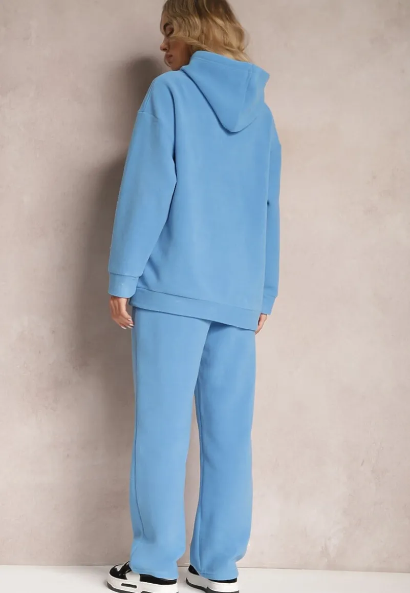 Niebieski 2-częściowy Komplet Ocieplany z Bluzą i Spodniami Enchante