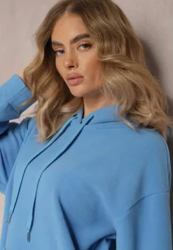 Niebieski 2-częściowy Komplet Ocieplany z Bluzą i Spodniami Enchante