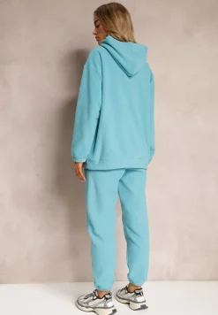 Niebieski 2-częściowy Komplet Dresowy z Bluzą i Spodniami Maddeve