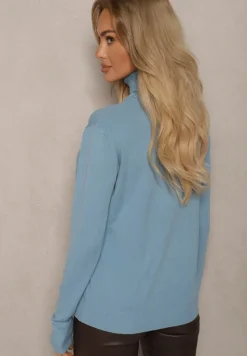 Niebieski Golf z Wełną i Kaszmirem o Klasycznym Kroju Giovane