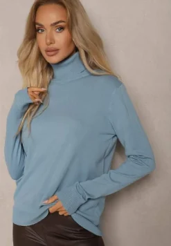 Niebieski Golf z Wełną i Kaszmirem o Klasycznym Kroju Giovane