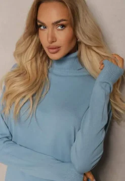 Niebieski Golf z Wełną i Kaszmirem o Klasycznym Kroju Giovane