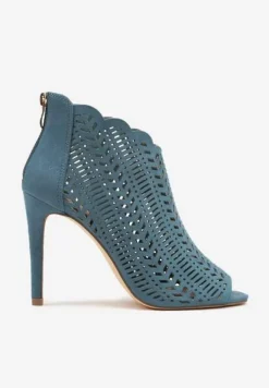 Niebieskie Ażurowe Sandały Vices na Szpilce Seladith