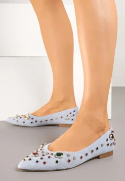 Niebieskie Balerinki z Ozdobnymi Kamykami Ulirella