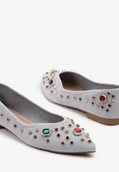 Niebieskie Balerinki z Ozdobnymi Kamykami Ulirella