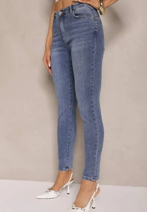 Niebieskie Bawełniane Jeansy Typu Skinny Rivmoi