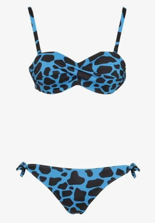 Niebieskie Bikini 3-częściowe Biustonosz i Majtki Figi w Dwóch Wariantach Milanisse