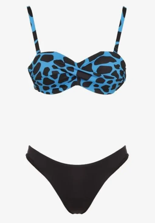 Niebieskie Bikini 3-częściowe Biustonosz i Majtki Figi w Dwóch Wariantach Milanisse