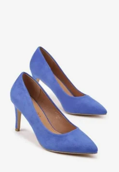 Niebieskie Casualowe Szpilki Vices z Wkładką ze Skóry Naturalnej Cleinae