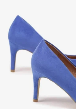 Niebieskie Casualowe Szpilki Vices z Wkładką ze Skóry Naturalnej Cleinae