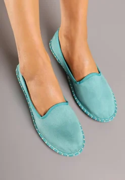 Niebieskie Espadryle Balerinki z Przeszyciami Firalissea