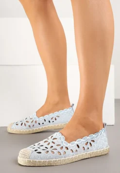 Niebieskie Espadryle Vices Ozdobione Ażurowym Wzorem i Ozdobną Plecionką Arivosa