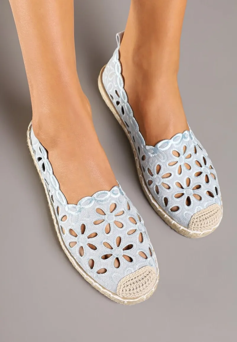 Niebieskie Espadryle Vices Ozdobione Ażurowym Wzorem i Ozdobną Plecionką Arivosa