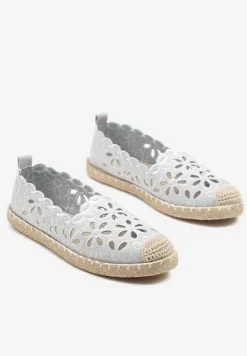 Niebieskie Espadryle Vices Ozdobione Ażurowym Wzorem i Ozdobną Plecionką Arivosa