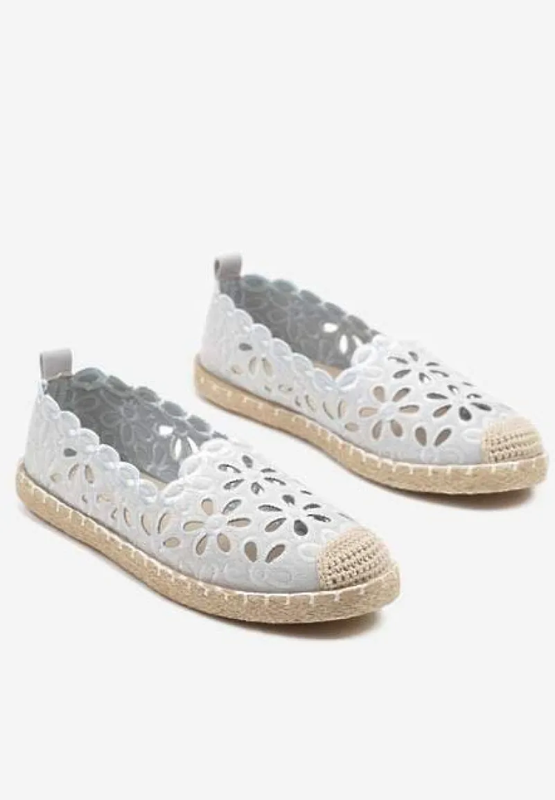 Niebieskie Espadryle Vices Ozdobione Ażurowym Wzorem i Ozdobną Plecionką Arivosa