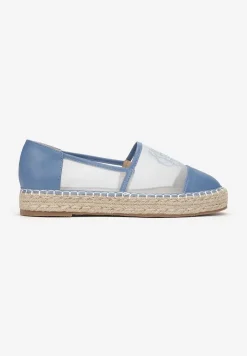 Niebieskie Espadryle z Cholewką z Siatki na Podeszwie ze Sznurka Chenthe