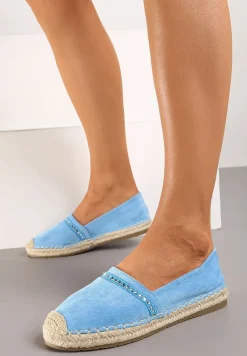 Niebieskie Espadryle z Plecionym Noskiem i Podeszwą Effielle