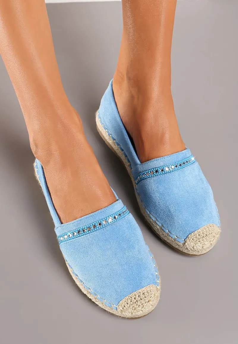 Niebieskie Espadryle z Plecionym Noskiem i Podeszwą Effielle