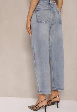 Niebieskie Jeansy High Waist Mom Fit Zolseli