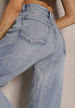 Niebieskie Jeansy High Waist Mom Fit Zolseli