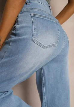 Niebieskie Jeansy o Szerokim Kroju High Waist z Bawełny Eviraena