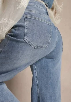 Niebieskie Jeansy Regular Waist z Szeroką Nogawką Nolzeri