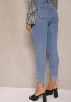 Niebieskie Jeansy Skinny High Waist Seporie