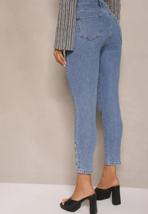 Niebieskie Jeansy Skinny High Waist Seporie