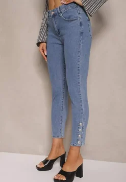 Niebieskie Jeansy Skinny High Waist Seporie