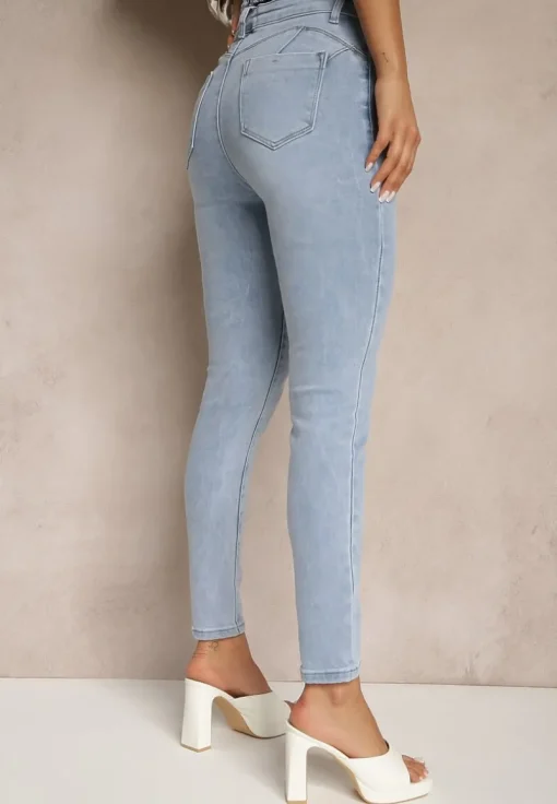 Niebieskie Jeansy Skinny Push Up Regular Waist Nenoria