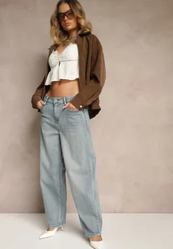 Niebieskie Jeansy Slouchy High Waist Halriva