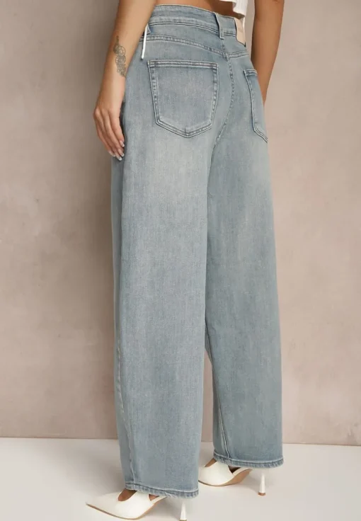 Niebieskie Jeansy Slouchy High Waist Halriva