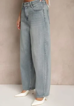 Niebieskie Jeansy Slouchy High Waist Halriva