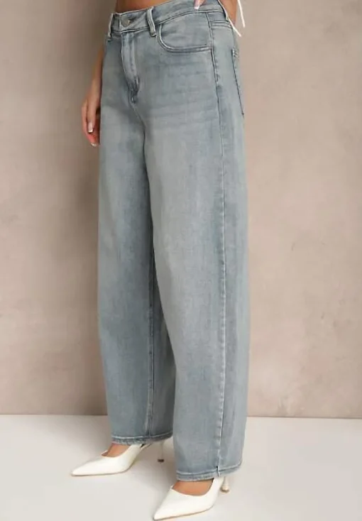 Niebieskie Jeansy Slouchy High Waist Halriva