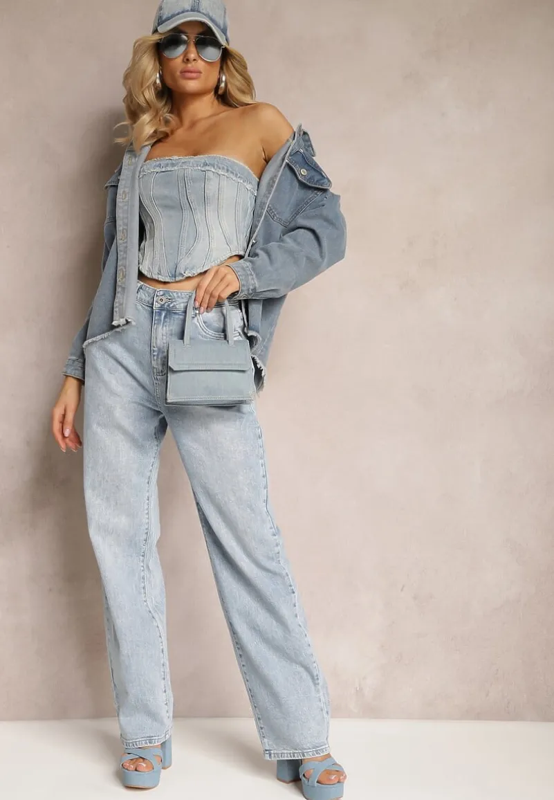 Niebieskie Jeansy Szerokie Tryphopis