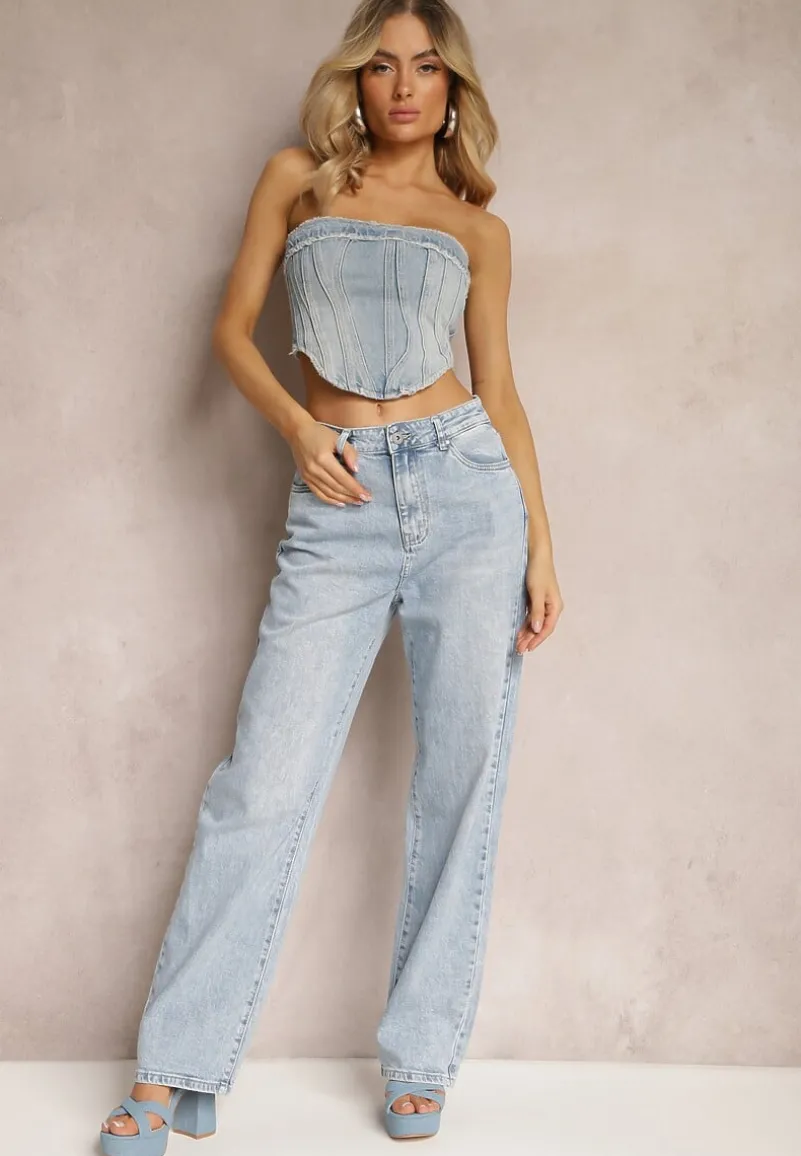 Niebieskie Jeansy Szerokie Tryphopis