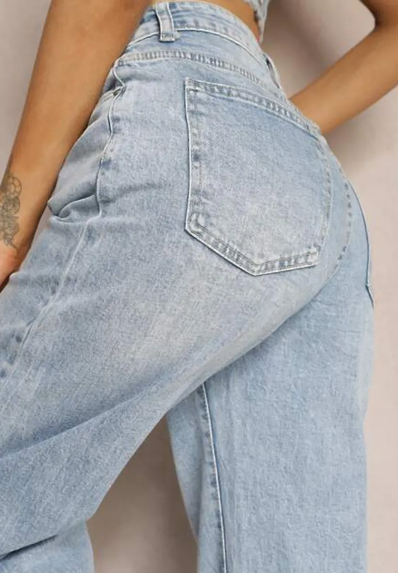 Niebieskie Jeansy Szerokie Tryphopis