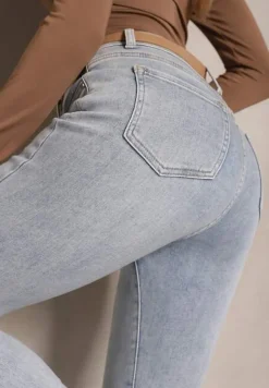 Niebieskie Jeansy z Bawełną Skinny High Waist Marino