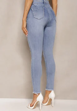 Niebieskie Jeansy z Regularnym Stanem i Wywiniętymi Nogawkami Velazquez