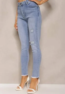 Niebieskie Jeansy z Regularnym Stanem i Wywiniętymi Nogawkami Velazquez