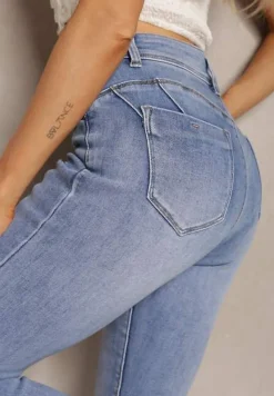 Niebieskie Jeansy z Regularnym Stanem i Wywiniętymi Nogawkami Velazquez