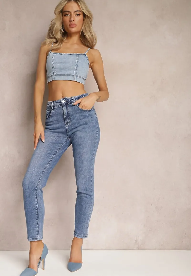 Niebieskie Klasyczne Jeansy o Fasonie Regular Fiacera