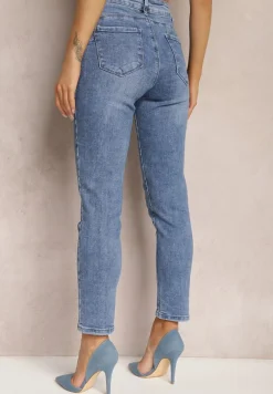 Niebieskie Klasyczne Jeansy o Fasonie Regular Fiacera