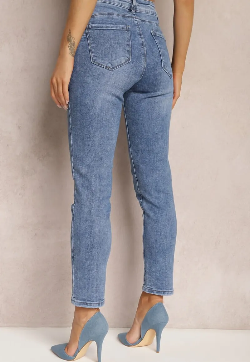 Niebieskie Klasyczne Jeansy o Fasonie Regular Fiacera