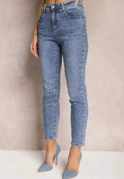 Niebieskie Klasyczne Jeansy o Fasonie Regular Fiacera