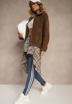 Niebieskie Legginsy Ozdobione Lampasami Puelle