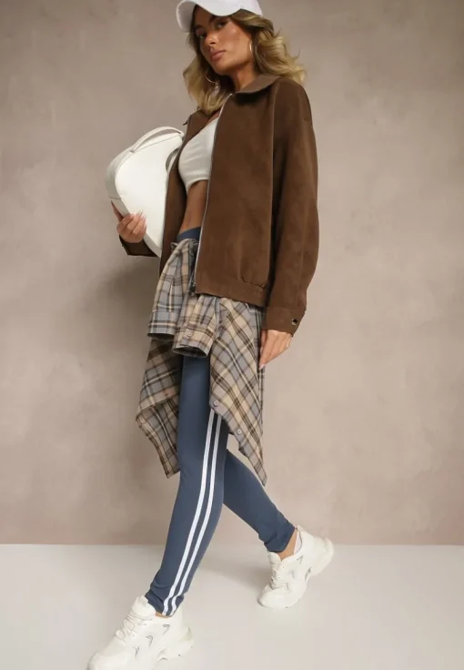 Niebieskie Legginsy Ozdobione Lampasami Puelle