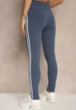 Niebieskie Legginsy Ozdobione Lampasami Puelle