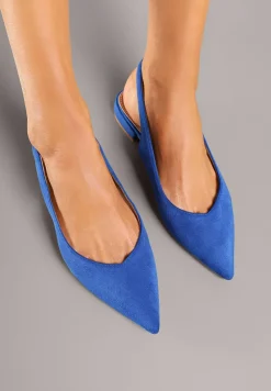 Niebieskie Sandały Slingback Vices z Wkładką ze Skóry Naturalnej Annisae