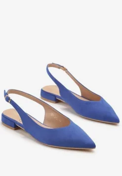 Niebieskie Sandały Slingback Vices z Wkładką ze Skóry Naturalnej Annisae